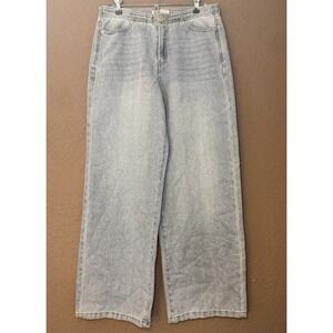 Habitual Denim Jeans Womens 4/27 Light Wash High Rise Wide Leg Boho Indie Grunge